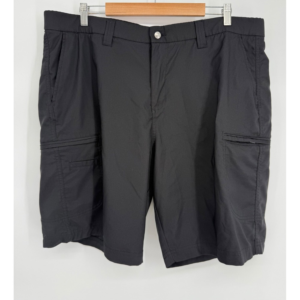 George Mens Black Cargo Shorts Sz 42 Stretch Utility Tech